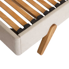 Chatsworth – Upholstered Bed Frame with External Oak Legs – Emperor
