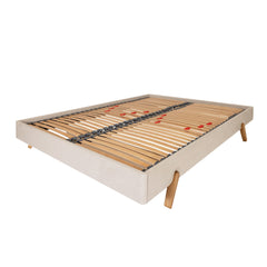 Chatsworth – Upholstered Bed Frame with External Oak Legs – Emperor