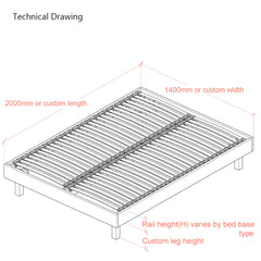 Goring European Double 140cm Upholstered Bed Frame with Interchangeable Bed Legs