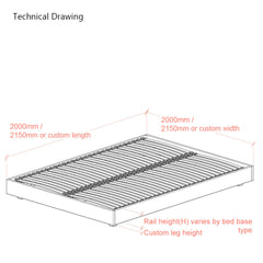Hempel Emperor Size Low Platform Upholstered Bed Frame