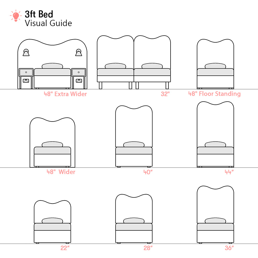 Cliveden | 3ft Single | Double-Humped | Shaped Upholstered Headboard