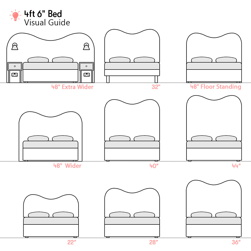 Cliveden | UK 4ft 6 Double | Double-Humped | Shaped Upholstered Headboard