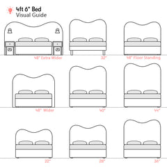 Cliveden | UK 4ft 6 Double | Double-Humped | Shaped Upholstered Headboard