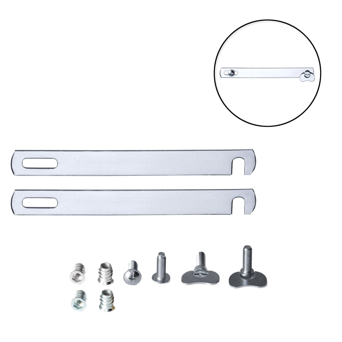 200mm Nickel Plated Divan Bed Linking Bars Kit