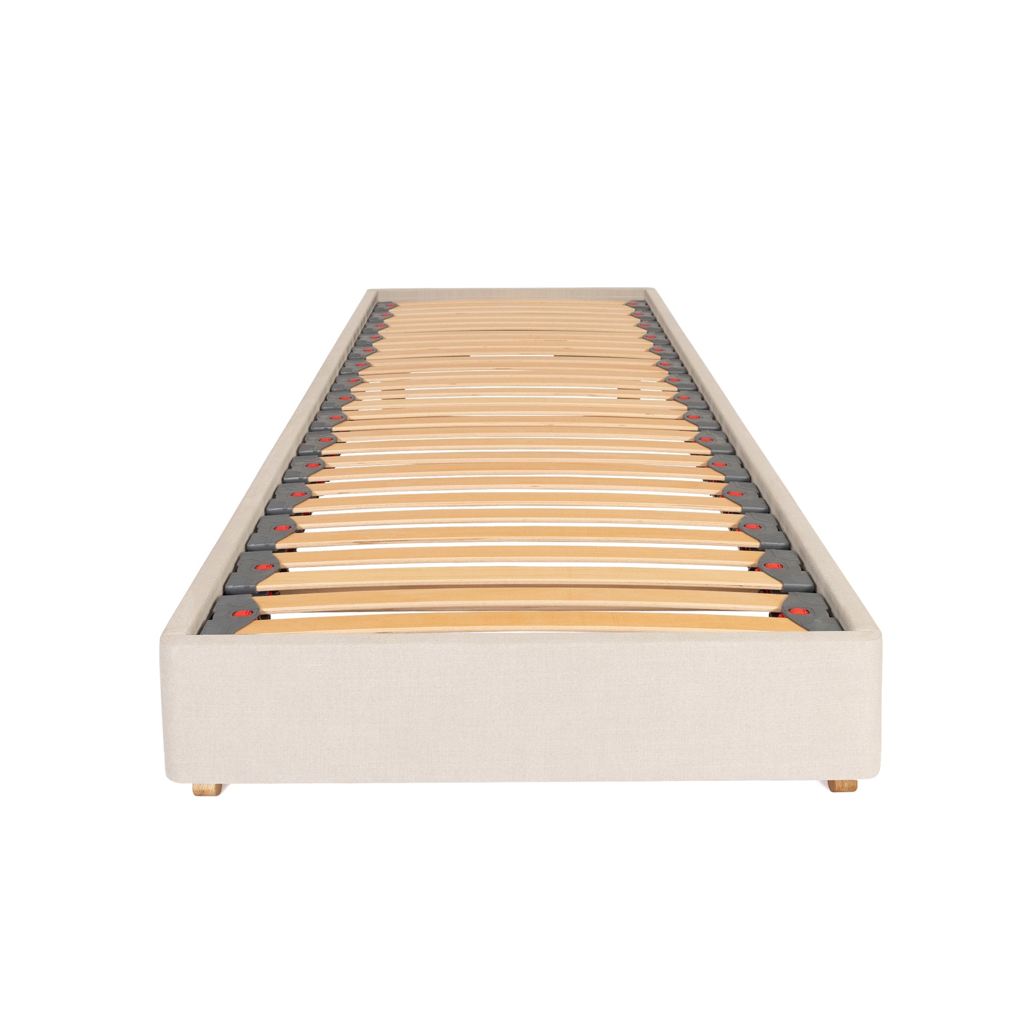 Chatsworth – Upholstered Bed Frame with External Oak Legs – Small Single (2ft 6)