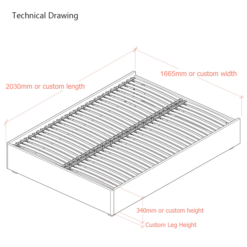 Corinthia 3 Sided European King Size 160cm Upholstered Bed Frame
