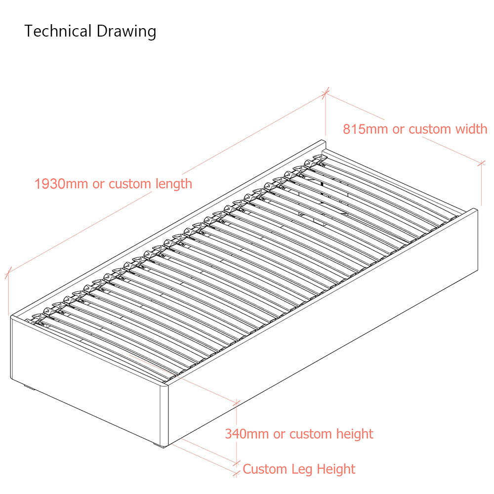 Corinthia 3 Sided 2ft 6 Small Single Upholstered Bed Frame