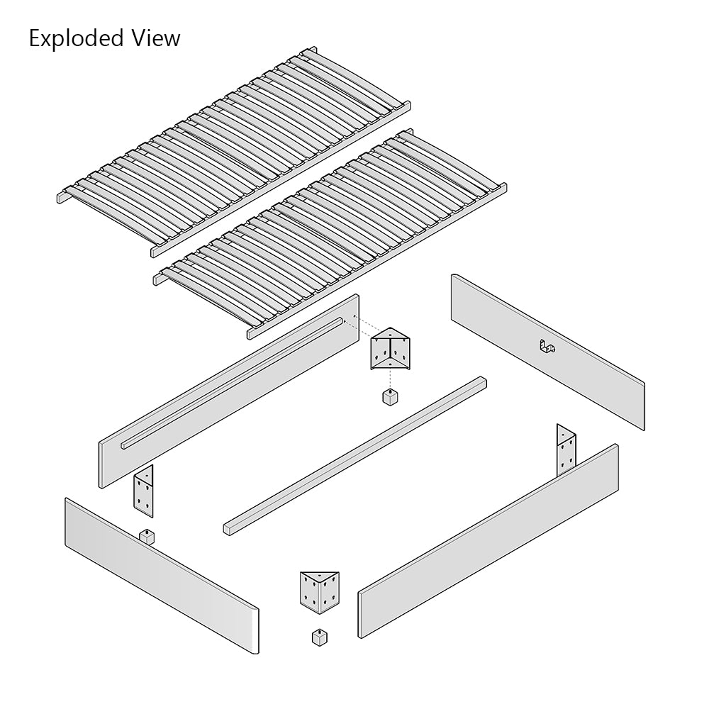 Fleming Space-Saving 5ft King Size Upholstered Bed Frame