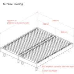 Goring | 6ft Super-King Size | Upholstered Bed Frame Set | Zip and Link