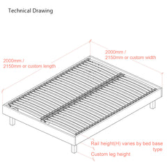 Goring Emperor Size Upholstered Bed Frame with Interchangeable Bed Legs