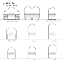 Melford | Triple Arch | 2ft 6 Small Single | Upholstered Headboard